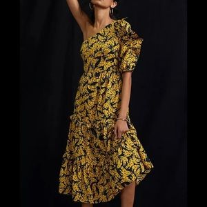 FARM Rio banana one shoulder dress